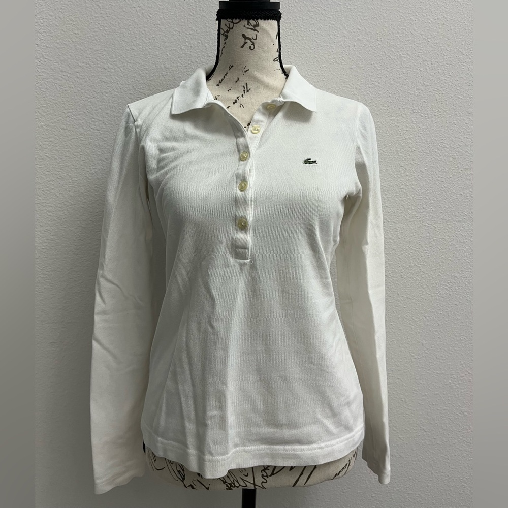 Lacoste Women's White Button Down Shirt